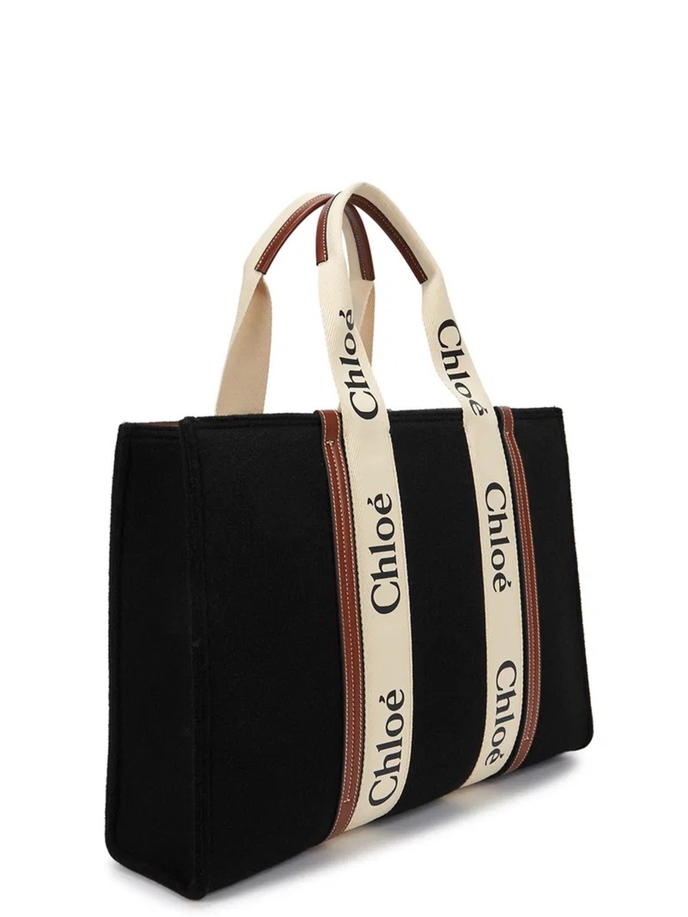 Chloé Woody Large Logo Felt Tote - Authentic Card included